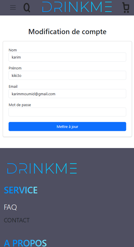 E-commerce DRINK ME - Plateforme de vente de boissons énergisantes - Image 1 - Image 3 sur 5