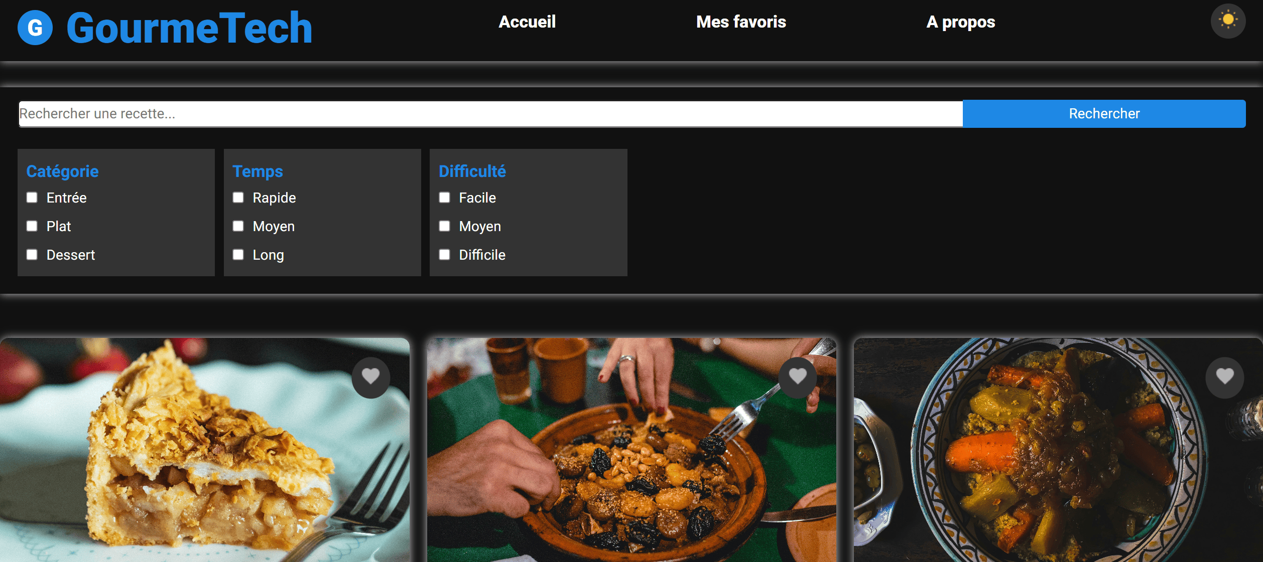 GourmeTech - Plateforme de recettes culinaires interactive - Image 1 - Image 2 sur 4