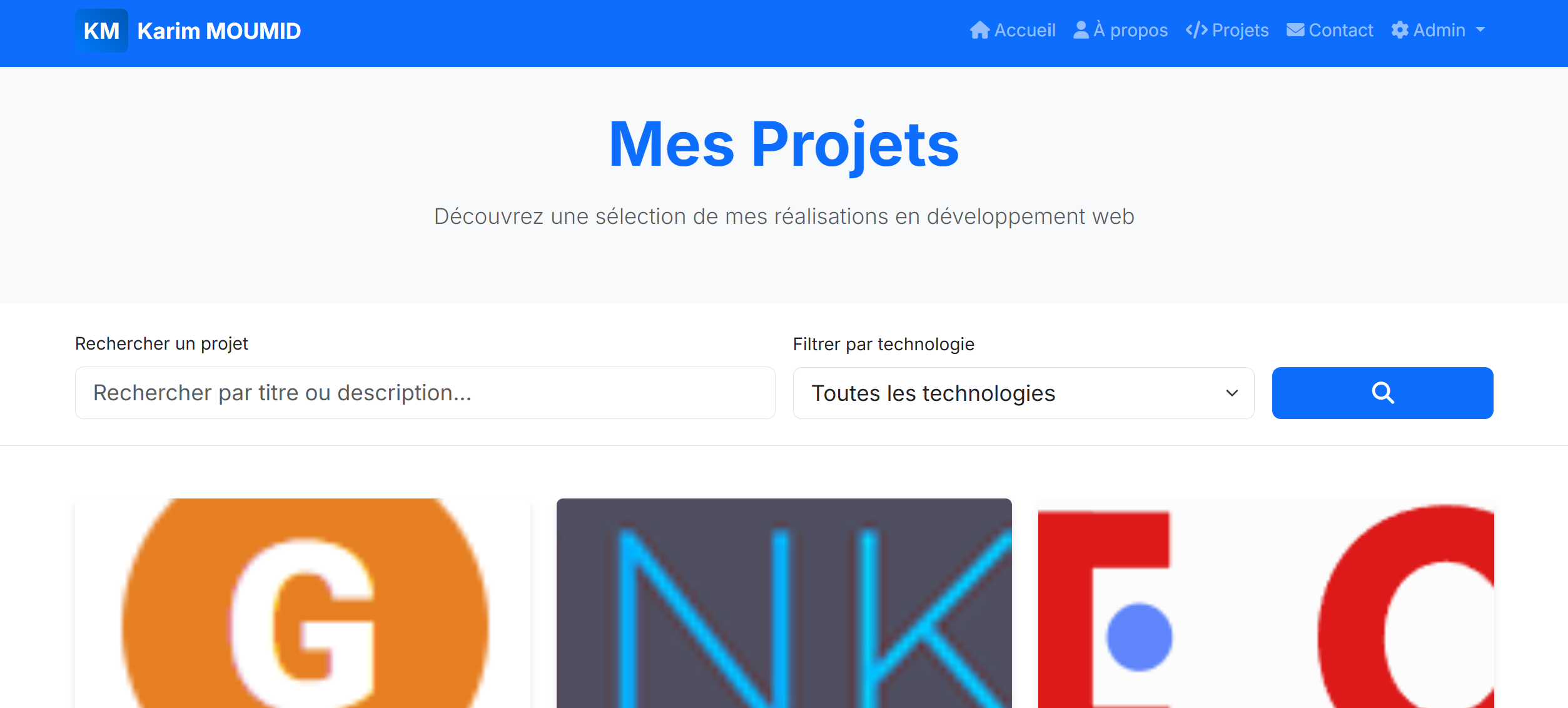 Portfolio Personnel - Site vitrine professionnel développeur web - Image 1 - Image 2 sur 7