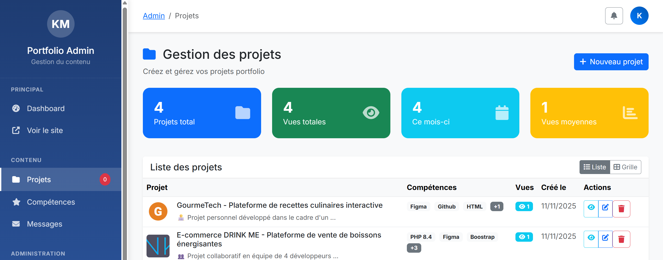 Portfolio Personnel - Site vitrine professionnel développeur web - Image 1 - Image 4 sur 7